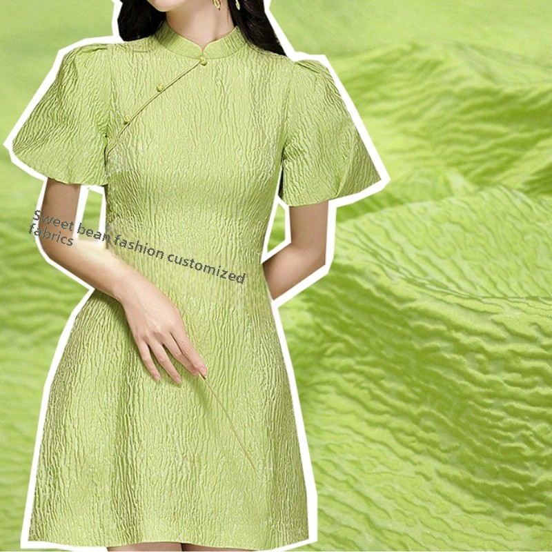 Summer Clothing Wholesale - Koyu Tahıl Brokar Jakarlı Kumaş İlkbahar